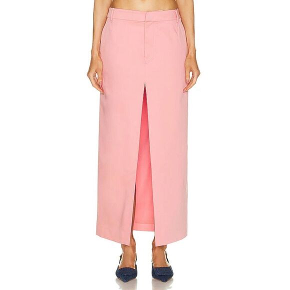 SIR. the label Giacomo Front Split Midi SKIRT Size US 2 Pink Pockets (4558) - Picture 1 of 9